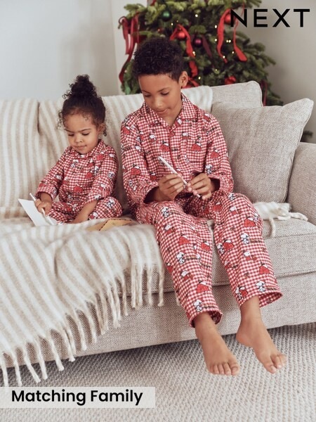 Red/White Check Snoopy - Family Matching Pyjamas Set (9mths-16yrs)