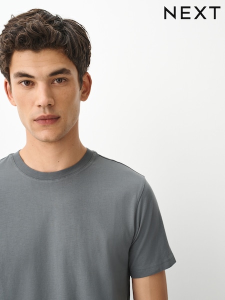 Charcoal Grey - Slim Fit Essential Crew Neck Cotton T-shirt