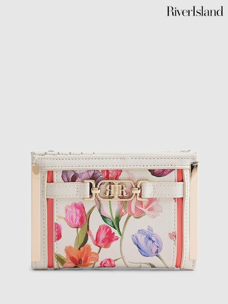 Cream - River Island Floral Print Foldout Purse