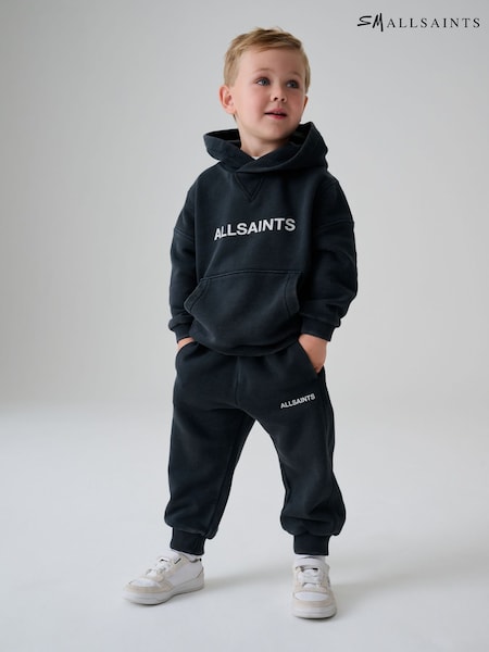 Black - Smallsaints Cut And Sew Panel Younger Hoodie And Joggers Set