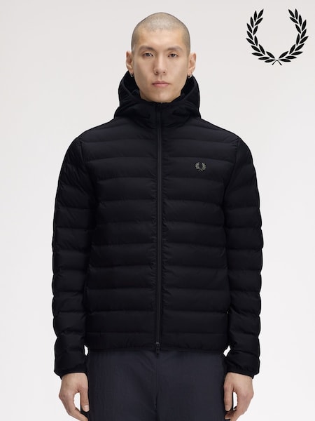Black - Regular Fred Perry Hooded Insulated Jacket