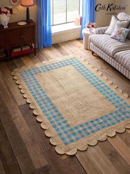 Cath Kidston Gingham Border Jute Rug