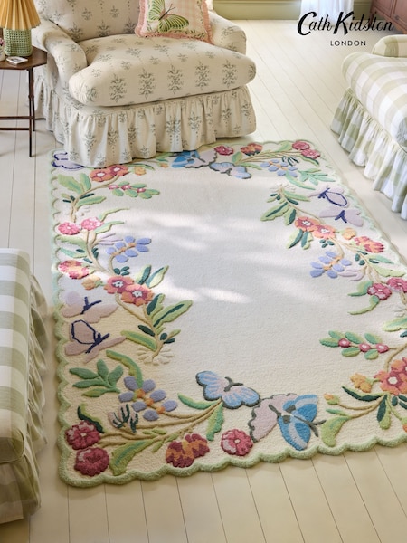 Cath Kidston Butterfly Border Wool Rug