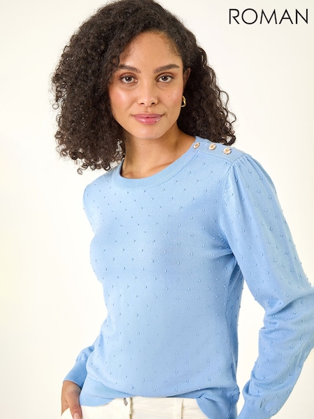 Roman Blue Bobble Detail Knit Jumper (H05156) | £45