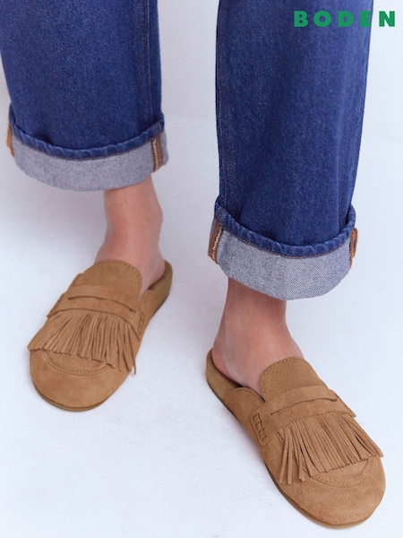 Boden Brown Etta Ghillie Mule Clogs (H05493) | £129