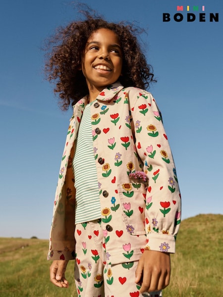 Boden Cream Sunflower Denim Jacket (H06032) | £42 - £48