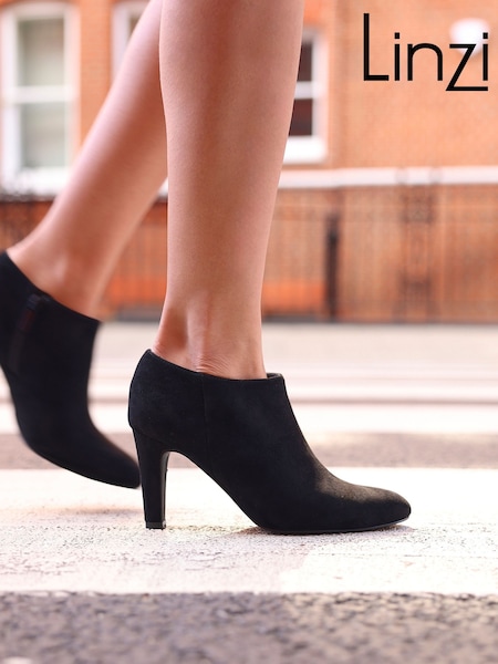 Linzi Black Wise Ankle Bootie With Stiletto Heel (H06068) | £42