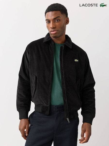 Black - Regular Lacoste Padded Corduroy Aviator Jacket