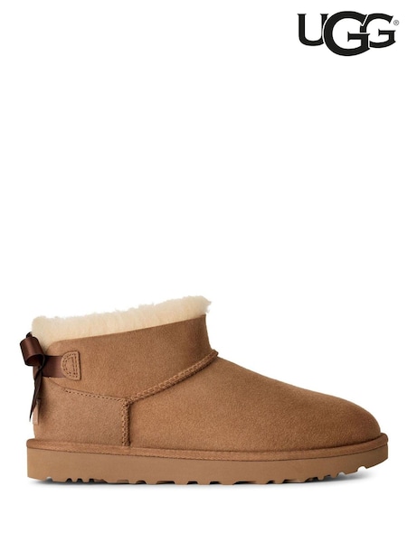 Brown - Ugg Ultra Mini Bailey Bow Boots