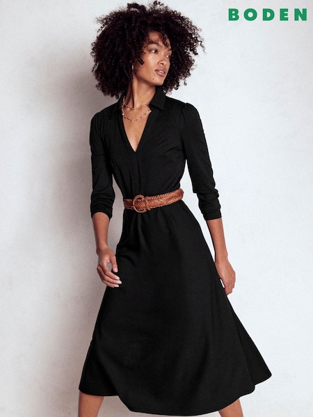 Boden Black Imogen Collared Dress (H06242) | £85