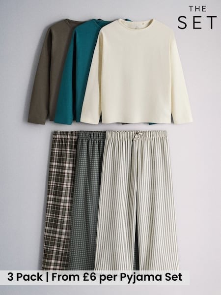 Green - The Set 3 Pack Long Check Pyjamas