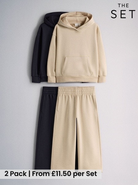 Cream/Navy - The Set 2 Pack Hoodie And Joggers Set