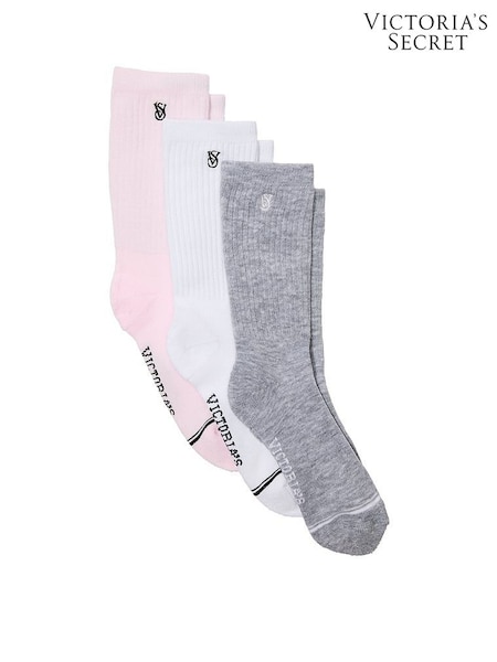 White/Pink/Grey - Victoria's Secret 3 Pack Socks