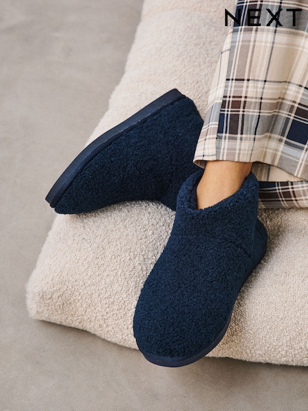 Navy - Regular Borg Boot Slippers