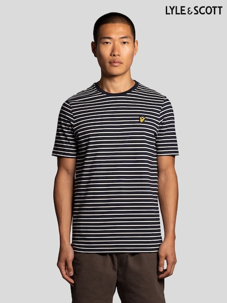 Lyle & Scott Blue Breton T-Shirt (H08691) | £40