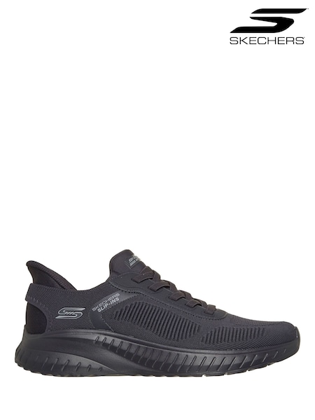 Charcoal Grey - Regular Skechers Bobs Squad Chaos Solid Step Slip Ins Trainers