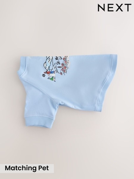 Light Blue Map Print - Matching Family Christmas Pet Pyjamas
