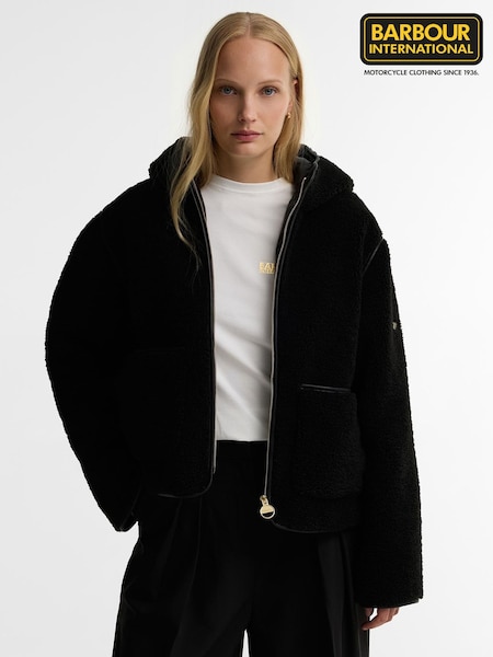 Black - Barbour International Ramona Fleece Casual Jacket
