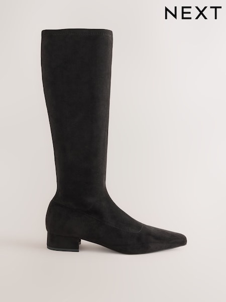 Black - Forever Comfort® Chisel Toe Knee High Boots