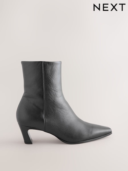 Black Leather - Forever Comfort® Chisel Ankle Boots