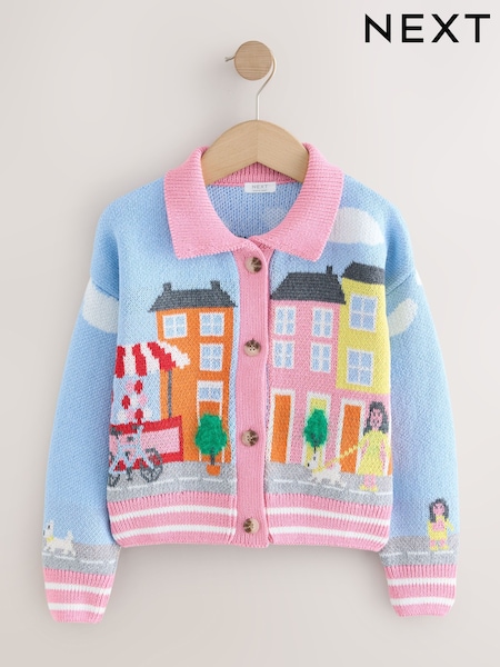 Pink - Collared Cardigan (3-16yrs)