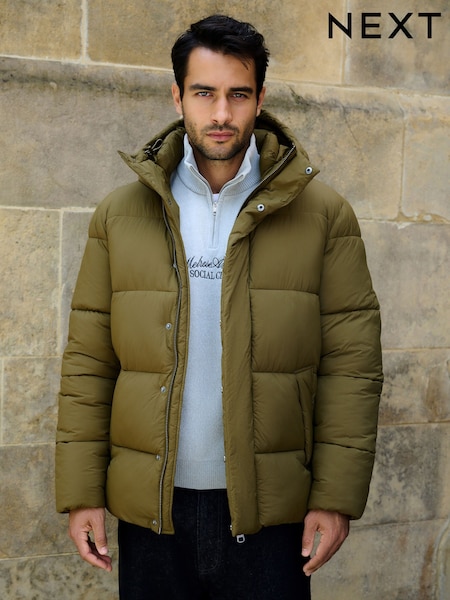 Green - Regular Thermogen Shower Resistant Puffer Jacket