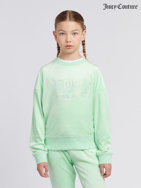 Juicy Couture Green Girls Crew Neck Sweatshirt (H11041) | £70