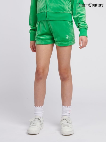 Juicy Couture Green Girls Velour Fold Up Shorts (H11050) | £45