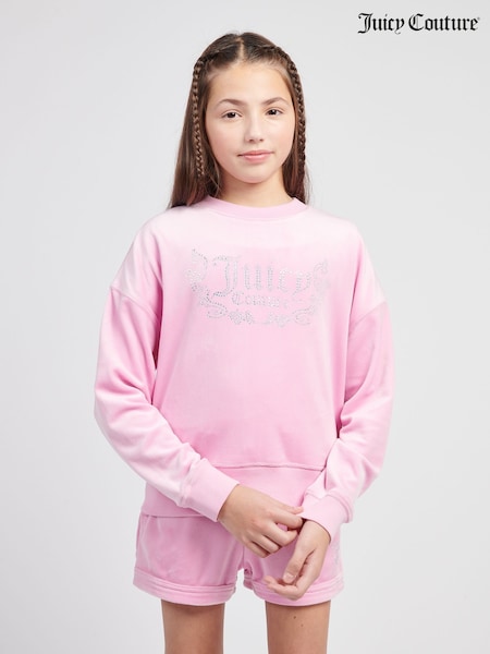 Juicy Couture Pink Girls Crew Neck Sweatshirt (H11054) | £70