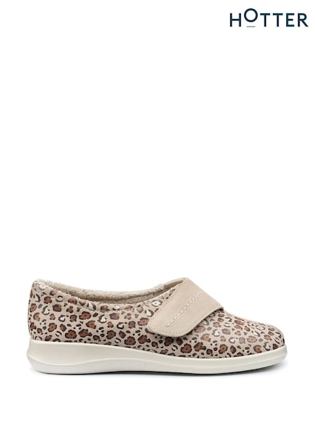 Hotter Natural Regular Fit Wrap Touch Fastening Slippers (H11065) | £49