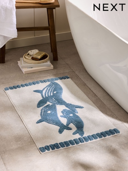 Blue Whale 100% Cotton Bath Mat (H11094) | £18