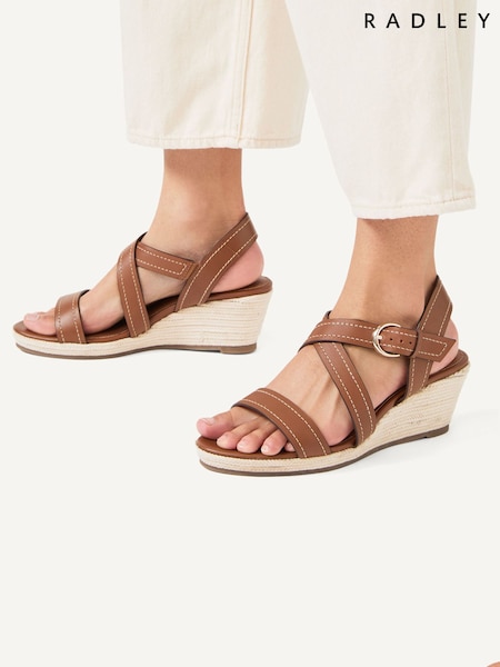Radley Lavender Road Midi Brown Wedges (H11215) | £129