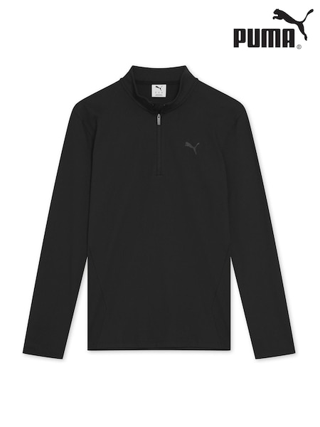 Puma Black Mens Slim Fit Train Quarter Zip Top (H11222) | £55