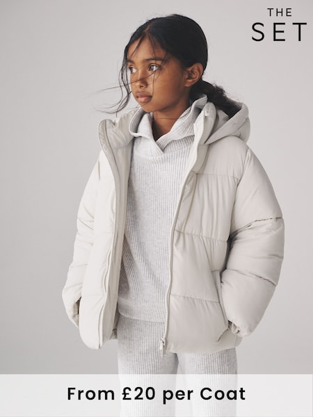 The Set Black/Light Stone 2 Pack Short Padded Coats (H11236) | £40 - £49