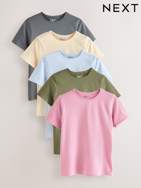 Minerals Crew Neck Cotton Rich T-Shirts 5 Pack (H11302) | £20
