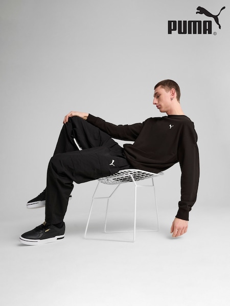 Puma Black Mens WARDROBE ESS Relaxed Crew Sweatshirt (H11344) | £45