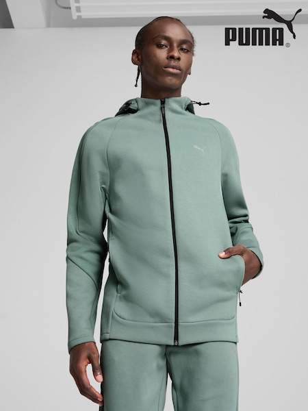 Puma Green Mens Evostripe Full Zip Hoodie (H11364) | £70