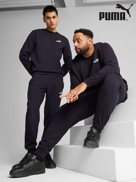 Puma Black ESS No 1 Logo Joggers Fleece Cuffed Leg (H11371) | £40
