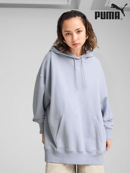Puma Blue Oversized Womens Wardrobe Essentials Hoodie (H11404) | £50