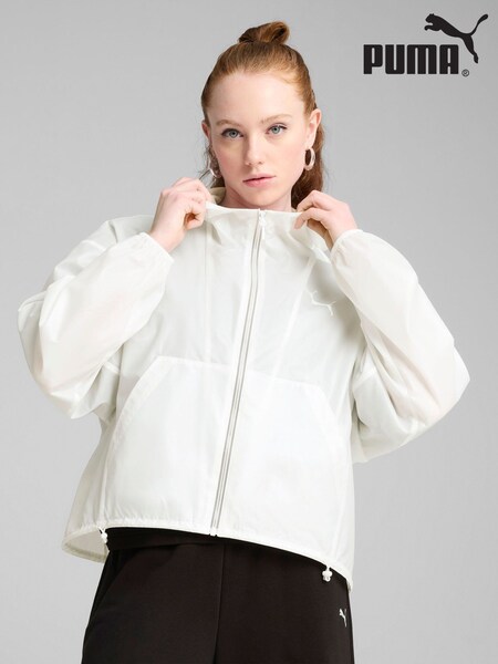 Puma White Womens Oversized Wardrobe Wind Jacket (H11426) | £65