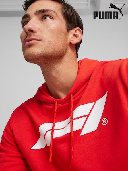 Puma Red Mens F1 Essentials Motorsport Logo Hoodie (H11434) | £65