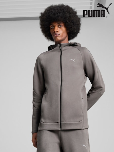 Puma Grey Mens Evostripe Full Zip Hoodie (H11443) | £70