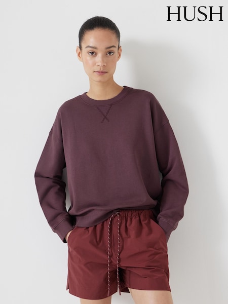 Hush Brown Back Detail 100% Cotton Sweatshirt (H11472) | £65