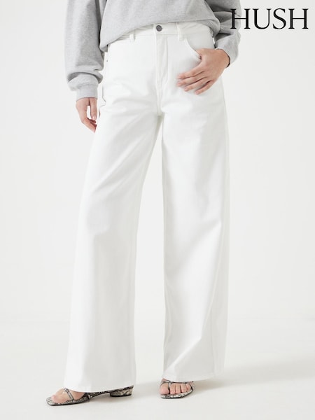 Hush White Nessa Wide Leg Jeans (H11474) | £100