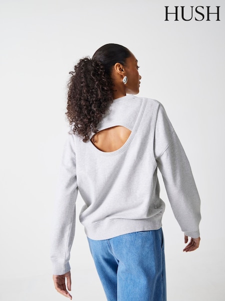 Hush Grey Back Detail 100% Cotton Sweatshirt (H11479) | £65