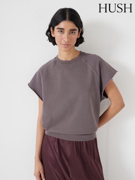 Hush Brown Leonie Short Sleeve 100% Cotton T-Shirt (H11500) | £50