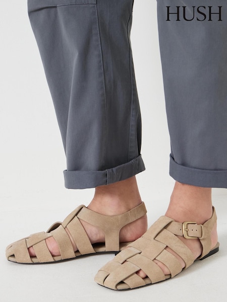 Hush Natural Leather Caged Fisherman Sandals (H11532) | £120