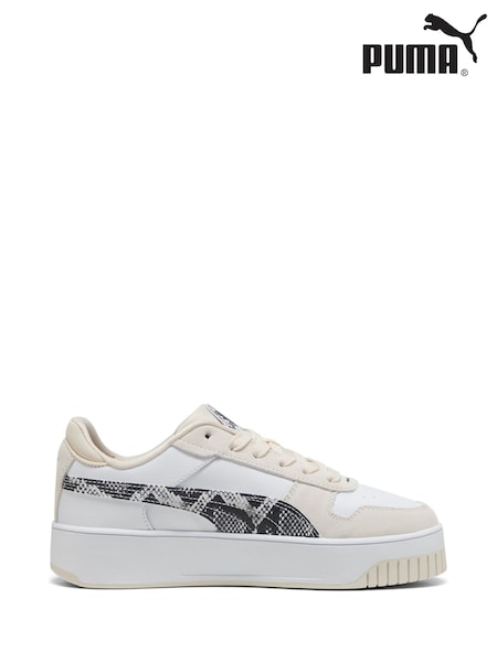 Puma White Womens Carina Street Snake Chic Sneakers (H11616) | £55