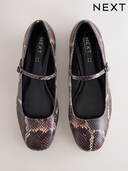 Snake Forever Comfort® Leather Square Toe Mary Jane Shoes (H11685) | £38
