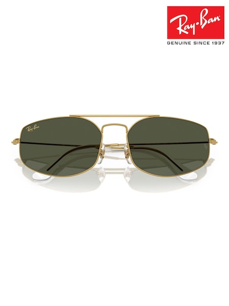 Ray Ban Gold Explorer 5 Irregular Sunglasses (H11703) | £155